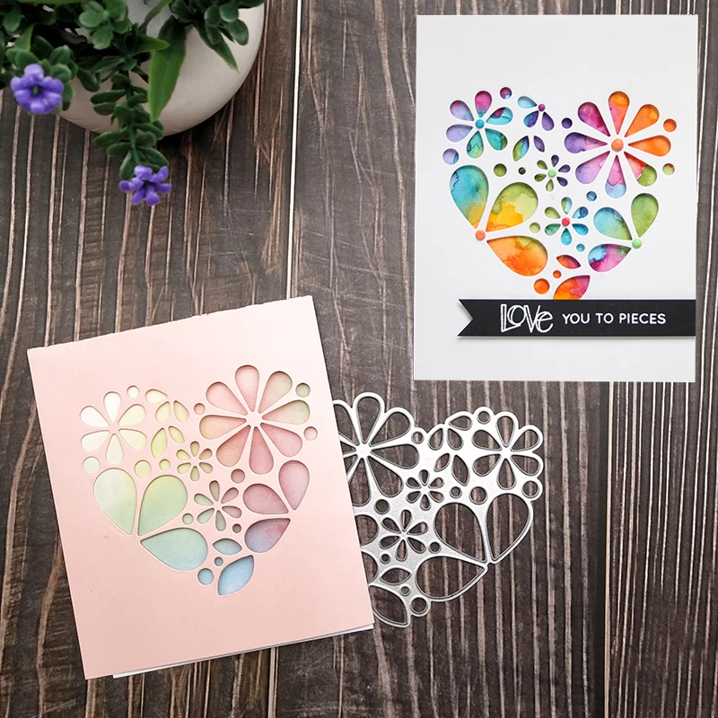 

Flower Floral Heart Cutting die Punch for Christmas Scrapbook Scrapbooking Card Metal die Clear stamp