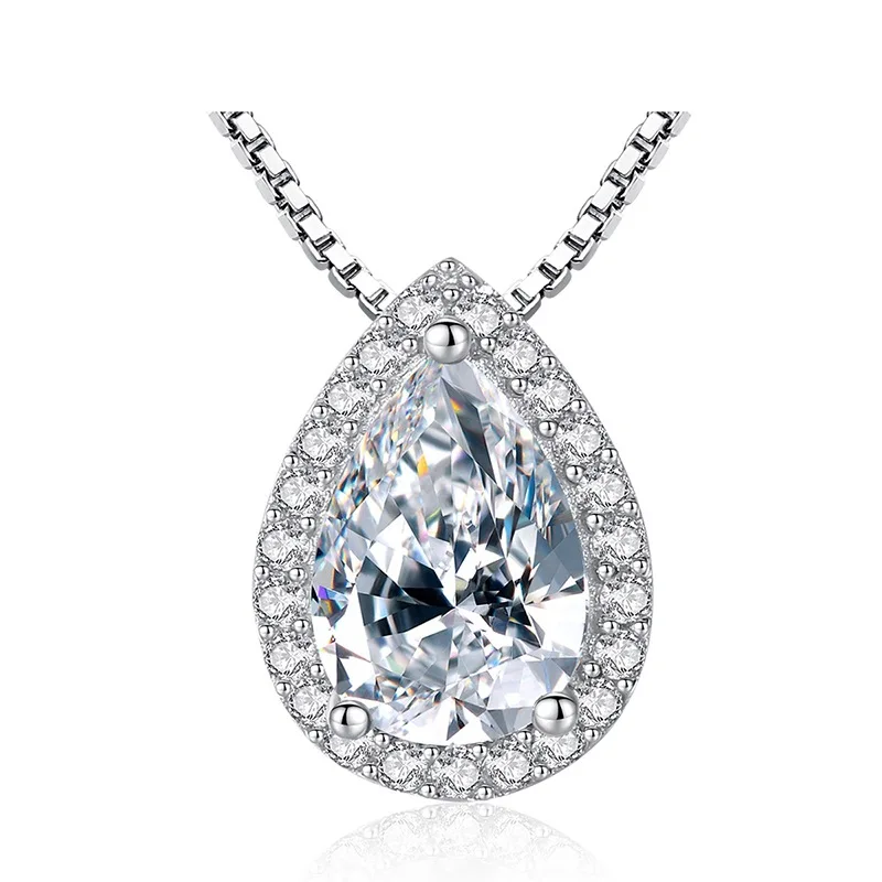Милое женское ожерелье с кристаллами и цирконием, новое модное свадебное ювелирное изделие, большой 925 пробы, Серебряное колье для женщин