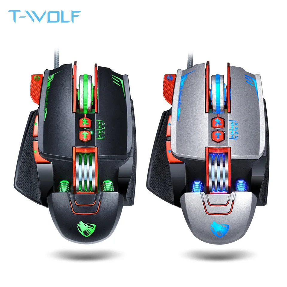 Meilleur Nouveau V9 USB câblé Programmable souris de jeu 3200 DPI rétro éclairage réglable 8 bouton personnalisé souris de jeu mécanique pour Pro Gamer LOL