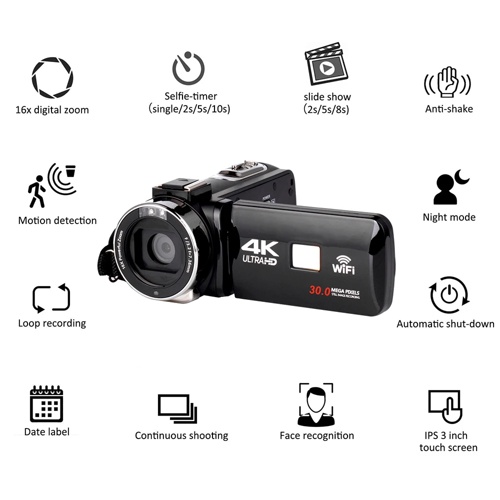 4K Digital Camera Travel Adventure Home Professional Infrared Night Shot Handheld DV 4K Digital Camera Travel Adventure Home Professional Infrared Night Shot Handheld DV