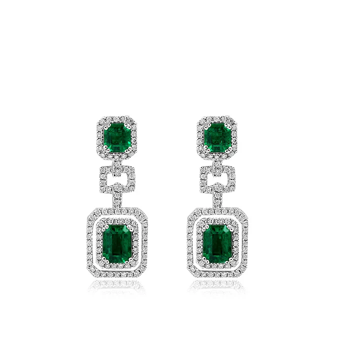 Qi Xuan_Plant jewelry_элегантный зеленый камень Мода Earrings_S925 Твердые Серебристые зеленые