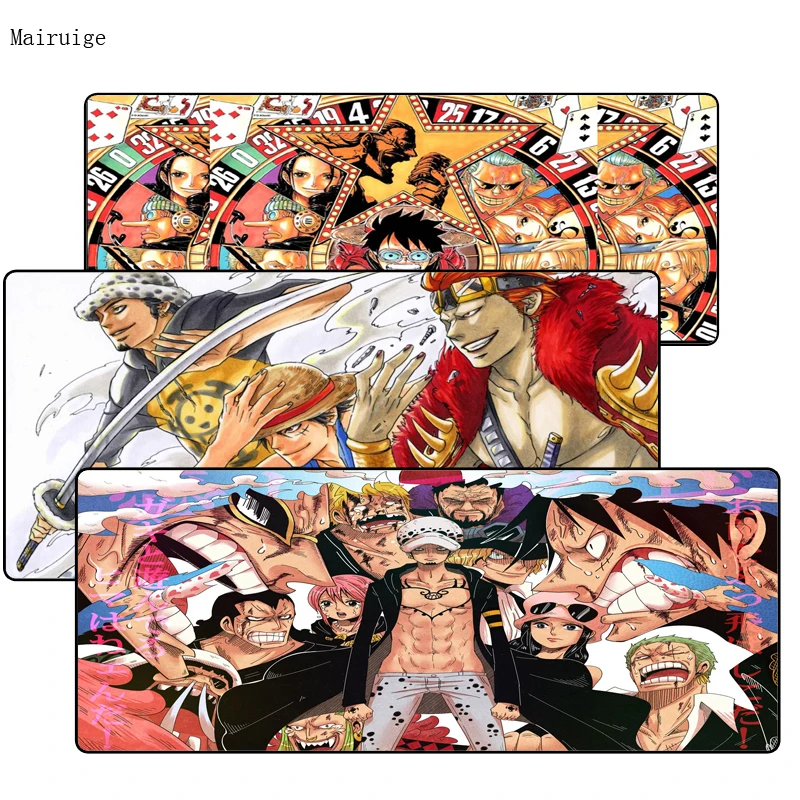 Mairuige Japan Anime large One Piece Gaming mouse pad 900*400*3mm Locked Edge Keyboard Mat Mouse pa