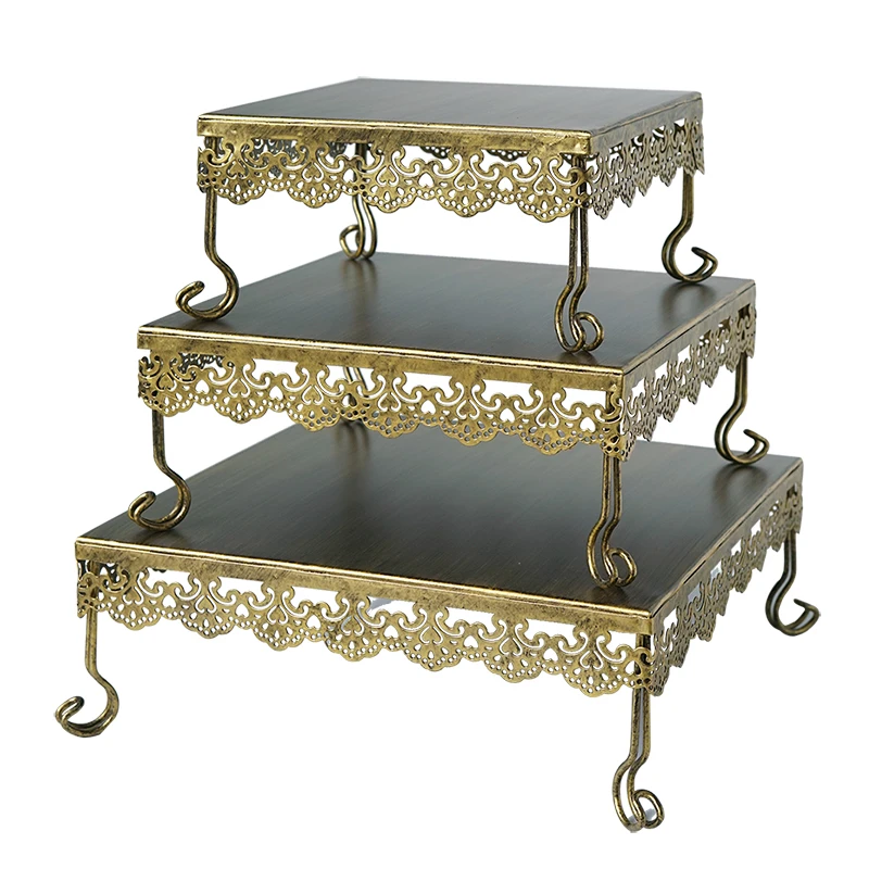  SWEETGO New Arrival cake stand gold cupcake trays 1 piece showcase home decoration tools wedding de