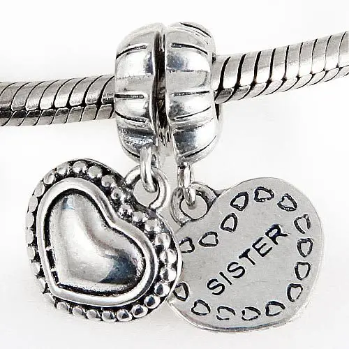 Original 925 Sterling Silver Sister Heart Pendant Charms Diy Fits Original 925 Sterling Silver Sister Heart Pendant Charms Diy Fits For Pandora Bracelets Ss2930 Free Shipping In Beads From Jewelry Accessories On