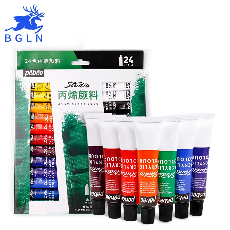 Pebeo 24 Colors Paste Acrylic Paints Set 12ml Hand Painted Wall Drawing