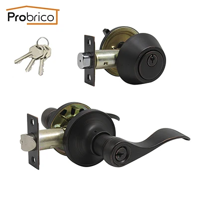 n/íquel cepillado Probrico Cerradura de seguridad con cerradura para puerta con llave de un solo cilindro