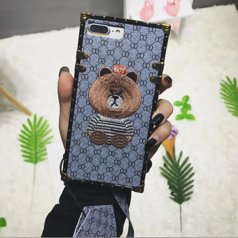 Factory outlets For iPhoneX bear embroidery all-inclusive shatter-resistant shell Apple 8PLUS soft For7 generation | Мобильные