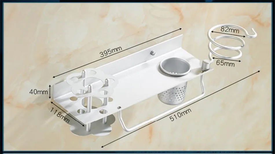 BAISPO Космический алюминиевый многофункциональный фен стойка трубы держатель для ванной комнаты settoothbresket держатель для ванной комнаты Набор для мытья стеллаж для хранения