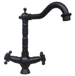 Black Oil Rubbed Brass Swivel Spout  Double Cross handles  Kitchen Bar Bathroom Vessel Sink Basin Faucet Mixer Tap anf318