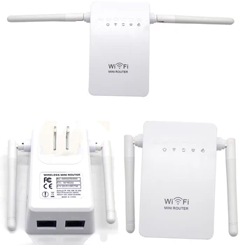 

NOYOKERE Brand 300Mbps WiFi Repeater Network Range Extender Booster N300 Single Increase Dual External Antennas EU US AU UK Plug