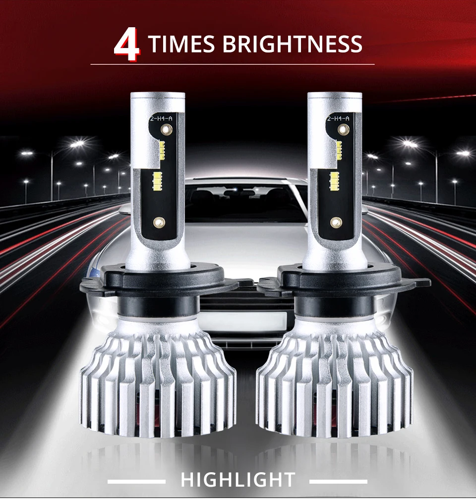 Foxcnsun Auto ampoule H7 LED H4 Car Headlight Lamp ZES 8000LM H11 H8 H9 9006 HB4 9012 Hir 9005 HB3 12V 24V 60W 6500K Hi Lo beam (1)