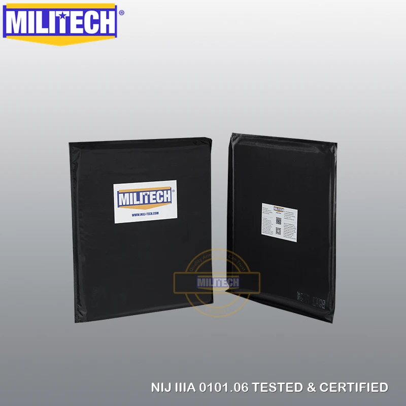 

MILITECH 10'' x 12'' T Cut Pair Aramid NIJ IIIA 0101.06 Ballistic Panel + E2 Level 2 Stab Resistant Body Armor Soft NIJ 0115.00