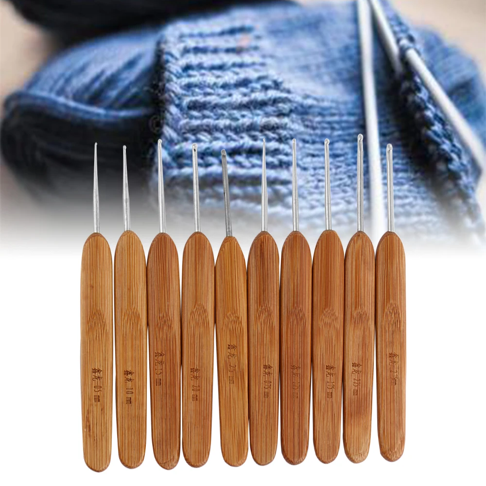10pcs Mix Size 0.75mm 3mm Crochet Hook Knit Weave Yarn Craft Knitting