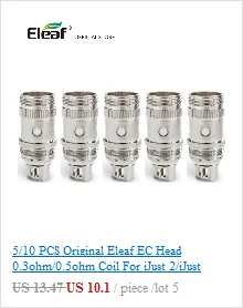 [RU/ES] 5/10 шт. Eleaf линия голов EC 0.3ohm/0.5ohm для атомайзера ijust 2/ijust s/melo 2/melo3 iJust2 спираль головы EC для электронной сигареты