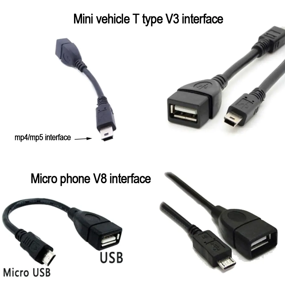 Micro USB 2,0 A женский в B Мужской конвертер OTG адаптер кабель V3/V8 Разъем для samsung MP4/MP5 автомобиля