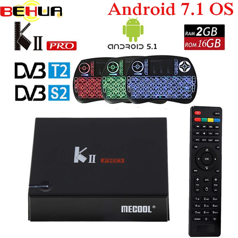 

MECOOL KI PRO DVB Android 7.1 smart TV Box DVB-T2/DVB-S2/DVB-C Amlogic S905D Quad 2GB+16GB Support Set Top Box PK KII PRO box