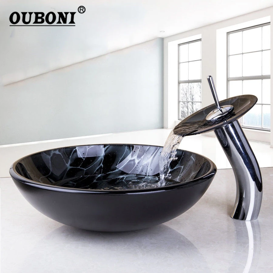 Buy Black Hand Painting Artistic Color Basin Sink