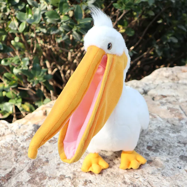 30CM Lifelike Pelican Stuffed Animal Toys Soft Big Mouth Pelican Plush Doll  Real Life Bird Plush Toy Birthday Gifts For Kids