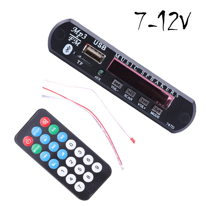 Автомобильный Bluetooth MP3 WMA FM AUX декодер 7 12 В плата аудиомодуль TF SD карта USB радио