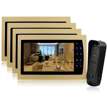 Homefong 10 “TFT Videoportero Timbre Seguridad Para El Hogar Sistema de Entrada de Intercomunicación 4 monitor 1 cámara sensor CMOS 1200 LÍNEAS de TV al aire libre