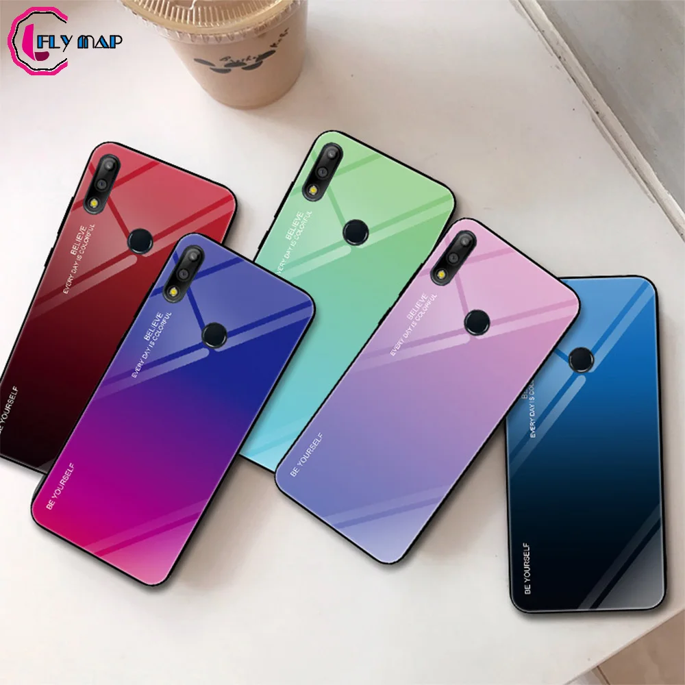 Градиентный чехол Aurora для ASUS ZenFone Max Pro (M2) ZB630KL ZB631KL из закаленного стекла X01BDA