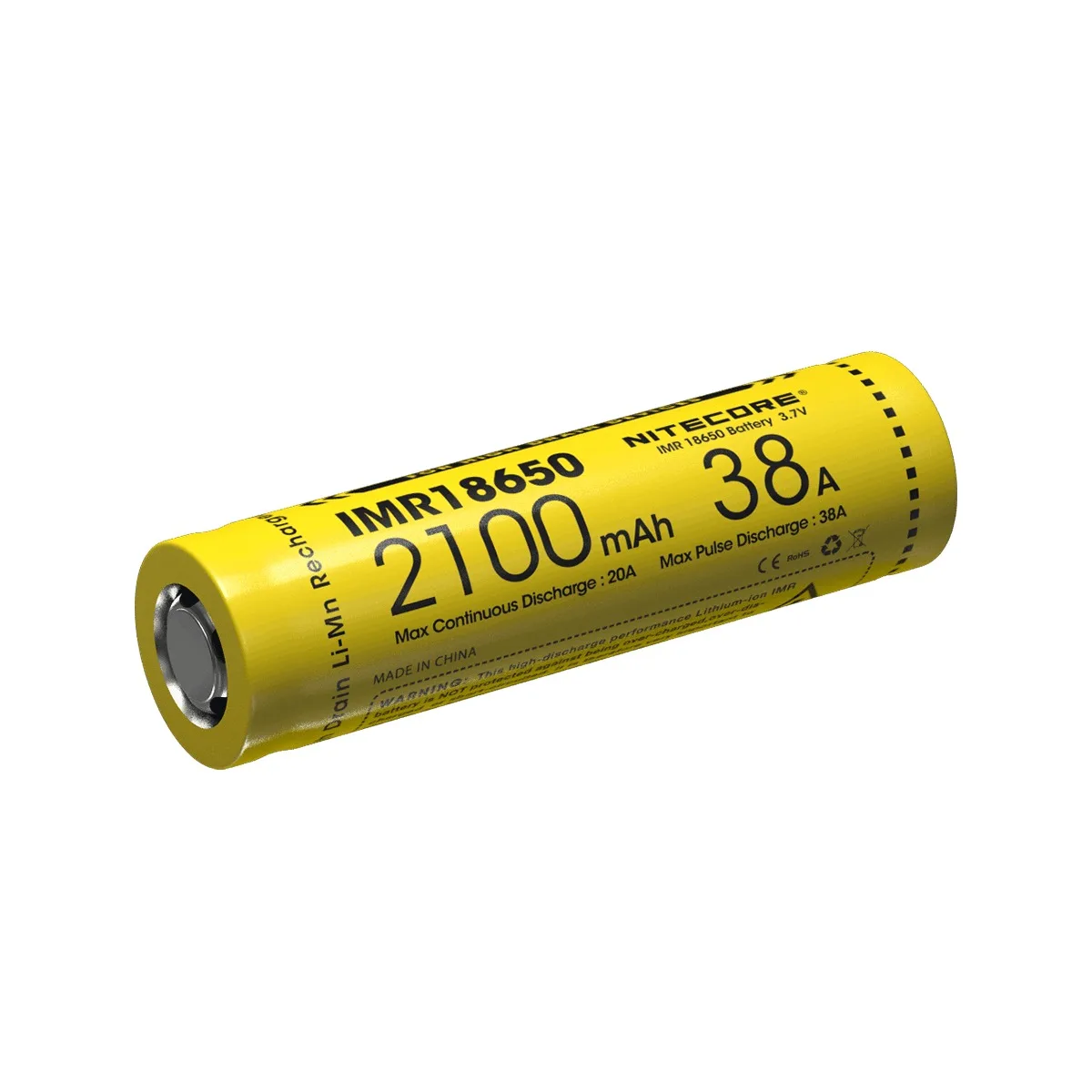 NITECORE power IMR18650 2600mAh 40A 3,7 V литий-ионная защищенная аккумуляторная батарея с высокой прочностью для Vaping устройств 2 шт. с плоским верхом - Цвет: 2100mAh 38A