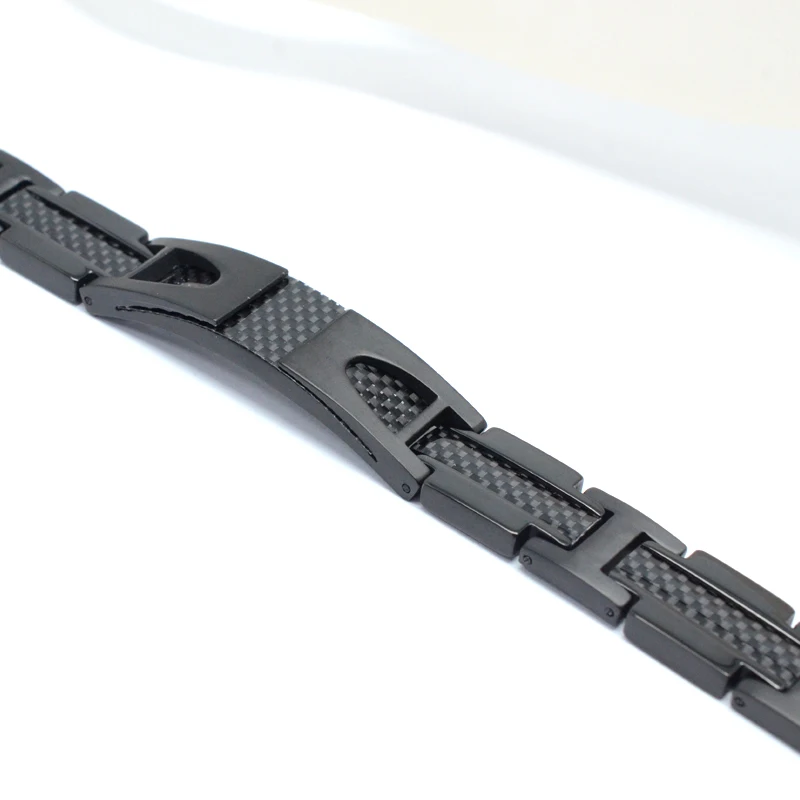 Escalus Магнитный чистый титан черный браслет для мужчин углеродное волокно стилист Германий Шарм новые браслеты