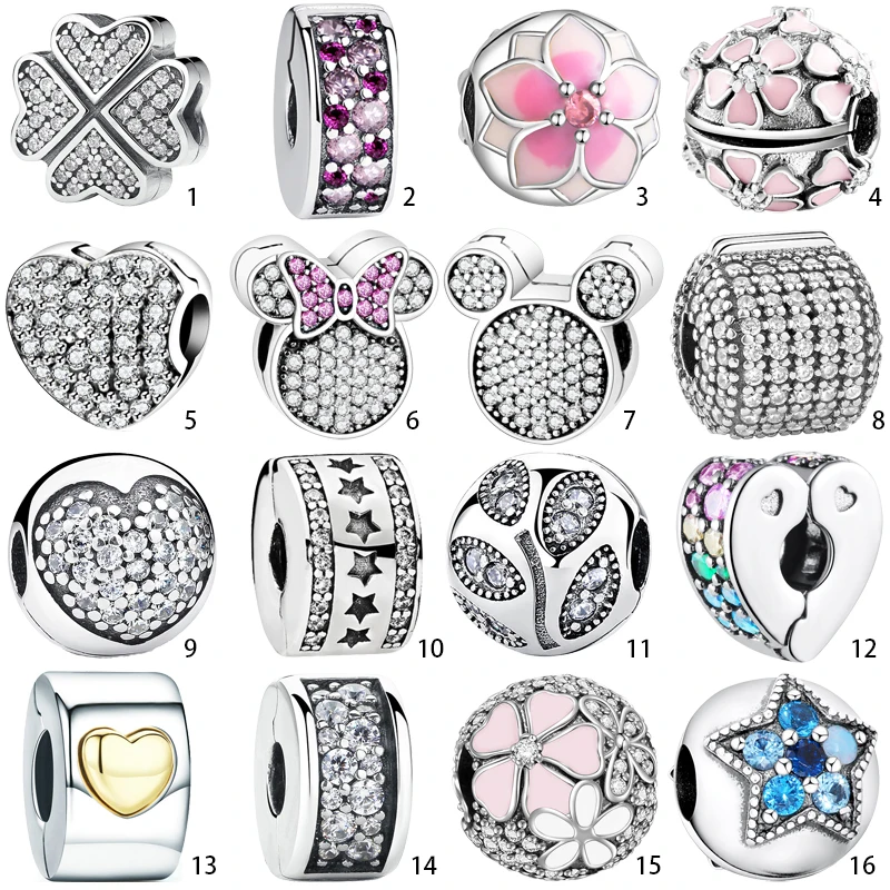 Beauty Authentic 925 Sterling Silver Clip Charm Pendant Bead Fit Women Charm Bracelet Bangle Necklaces Jewelry Girl Lady Gift Beauty Authentic 925 Sterling Silver Clip Charm Pendant Bead Fit Women Charm Bracelet Bangle Necklaces Jewelry Girl Lady Gift