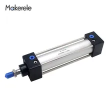 Free Shipping Pneumatic Air Cylinder Double Acting Air Cylinder 32mm Bore 100mm Stroke Aluminium alloy SC32-100 Makerele double acting air cylinder 32mm bore 175mm stroke pneumatic cylinder sc32 175 makerele free shipping