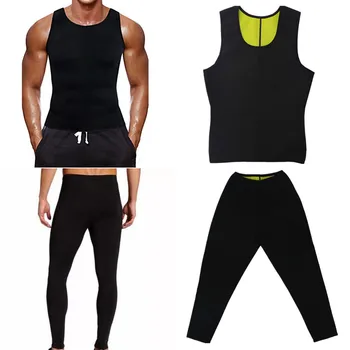 

Slimming Vest Shirt Body Shapers Pants Men Sweat Sauna Waist Trainer Shapewear Cincher Corset Fitness Stretch Neoprene Pants