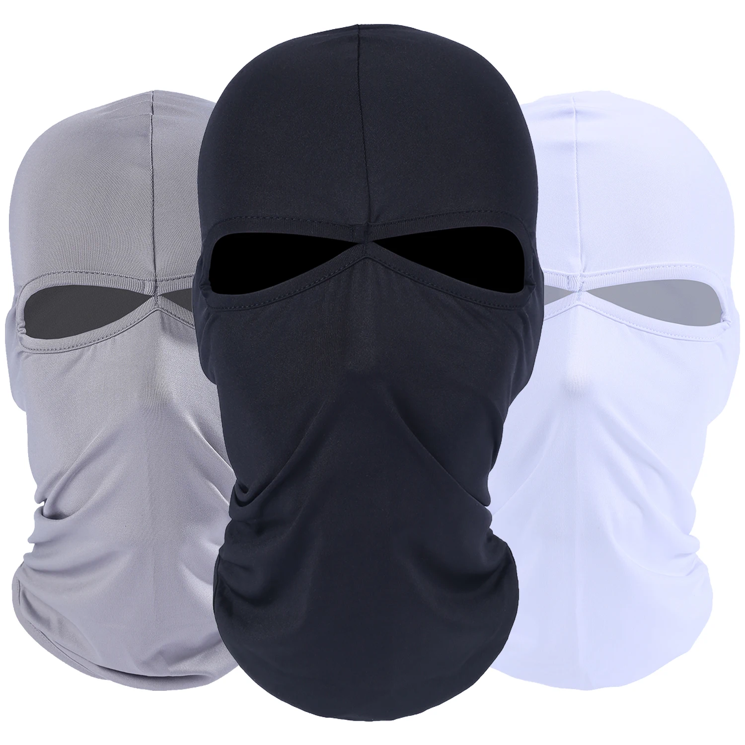 2 Hole Lycra Balaclava Full Face Mask Windproof Hat Cap Tactical