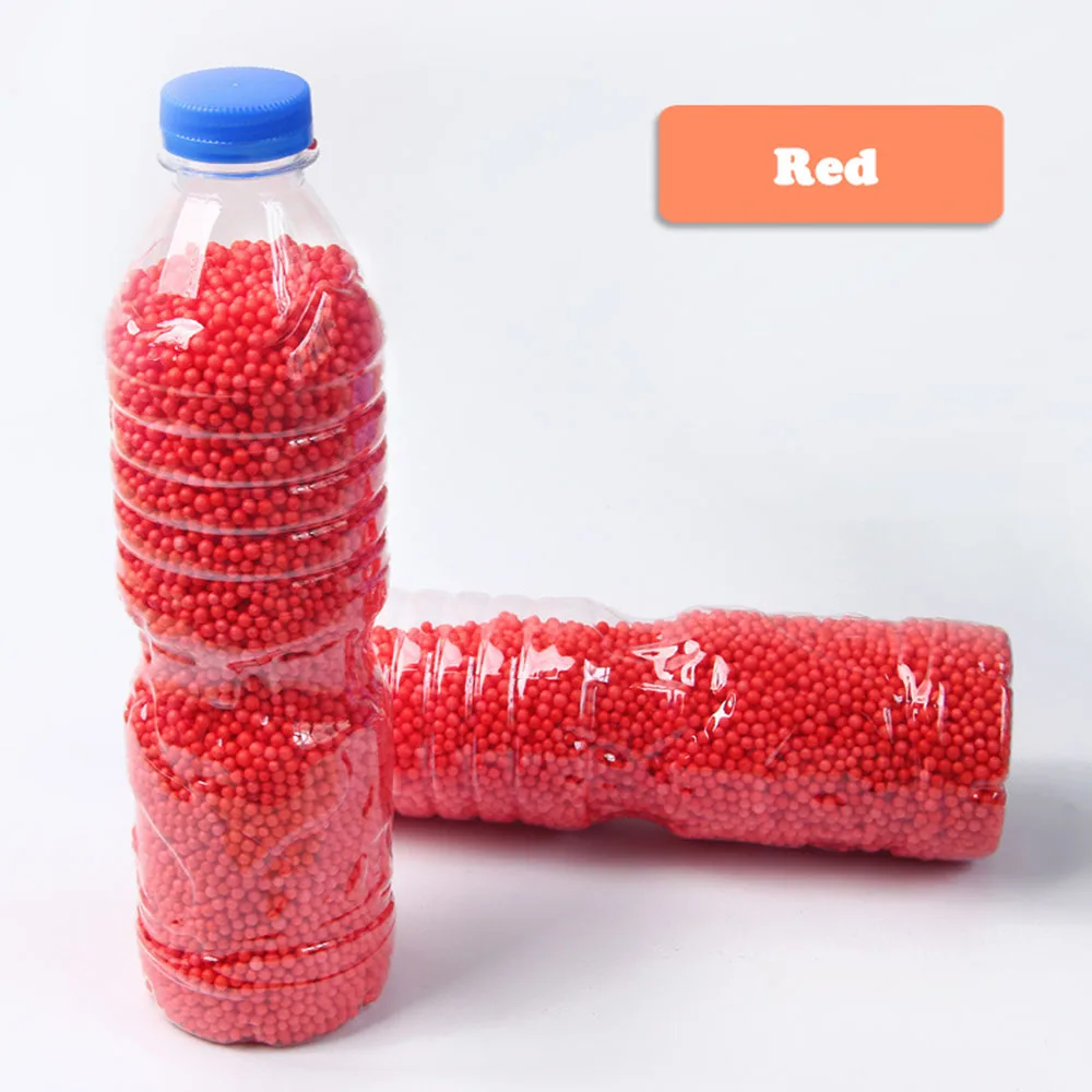 500 мл/бутылка DIY снежные частицы грязи аксессуары слизи шары маленькие крошечные пенопластовые бусины для плавок наполнитель для DIY поставки 2-4 мм - Цвет: Красный