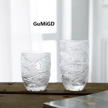 Ретро стеклянная рыбка стеклянная чашка домашняя лимонная чашка питьевое стекло