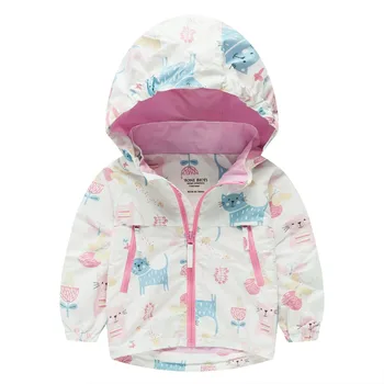 

TYY-02 Autumn Winter Fashion CAT Cartoon Coat Hoodie Child Jacket Girls Tops Windbreaker cute Print Thin Coat Summer Thin Jacket