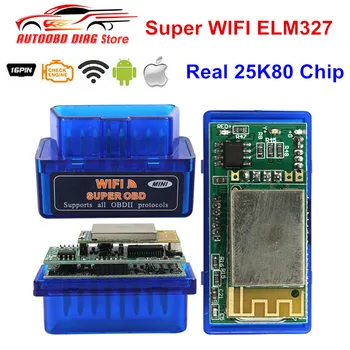 

WIFI ELM327 V1.5 Auto Code Reader Scanner PIC18F25K80 Chip Super mini ELM 327 OBD ii Diagnostic Tool For Android/ IOS