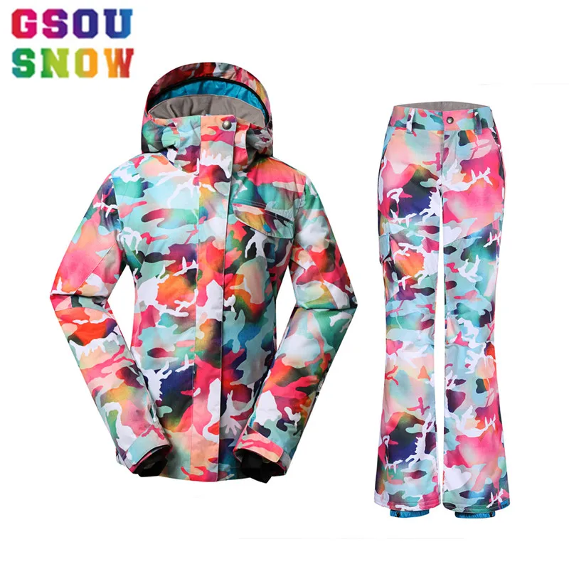 Gsou الثلوج الشتاء الدعاوى تزلج المرأة رخيصة التمويه على الجليد مجموعات في الهواء الطلق كامو الثلوج سترة الدفء السراويل الملونة تزلج الدعاوى Gsou الثلوج الشتاء الدعاوى تزلج المرأة رخيصة التمويه على الجليد مجموعات في الهواء الطلق كامو الثلوج سترة الدفء السراويل الملونة تزلج الدعاوى