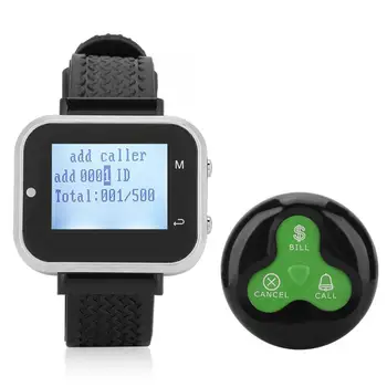 

Calling Pagers System CTW06+CTT23 Wireless Mobile Watch Receiver+10 Green+Black Wireless Nursing Pager 100-240V