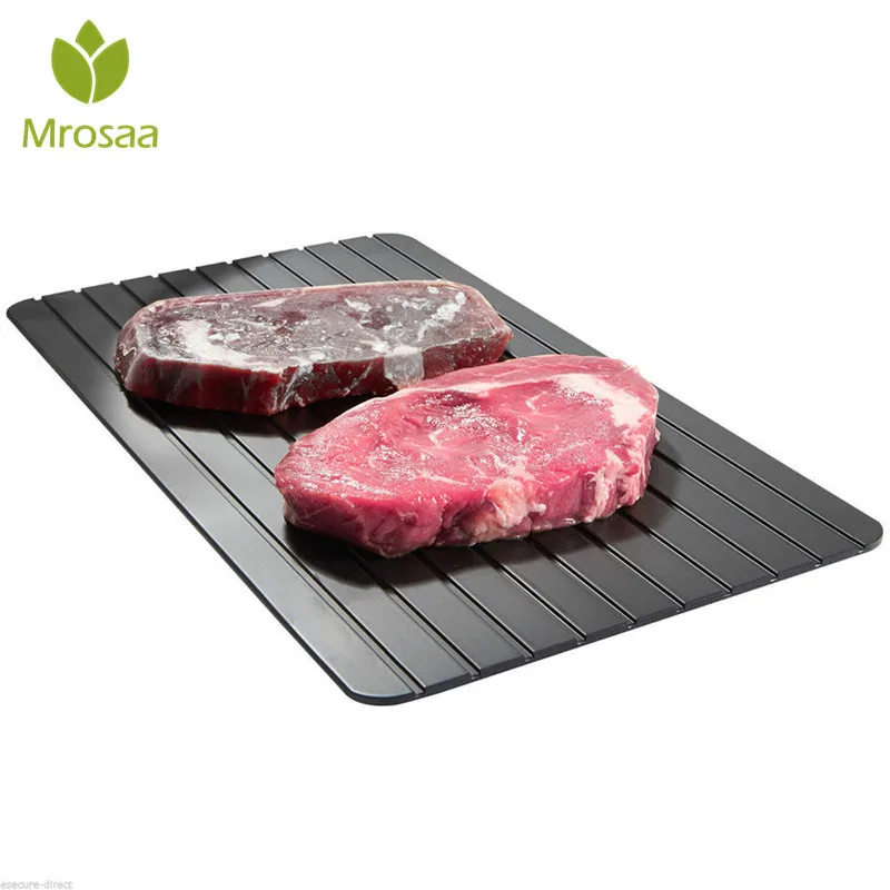 35.5 x 20.5 x 0.3CM Metal Aluminum Fast Defrosting Tray Defrost Meat Thaw Frozen Food Magic Kitchen Defrosting Tray kitchen tool