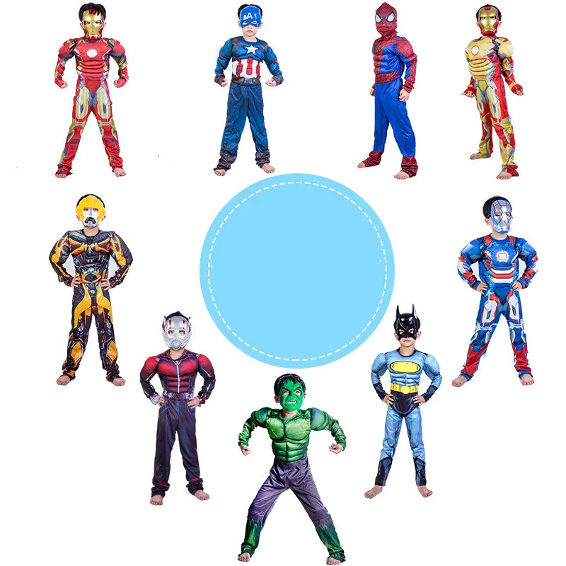 

Superhero Kids Muscle Captain America Costume Avengers Child Cosplay Super Hero Halloween Costumes For Kids Boy hulk fancy dress