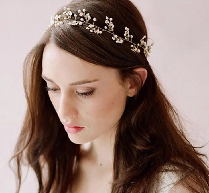 Модная свадебная ободки для волос аксессуары Имитация Перл Hairbands кристалл тиара