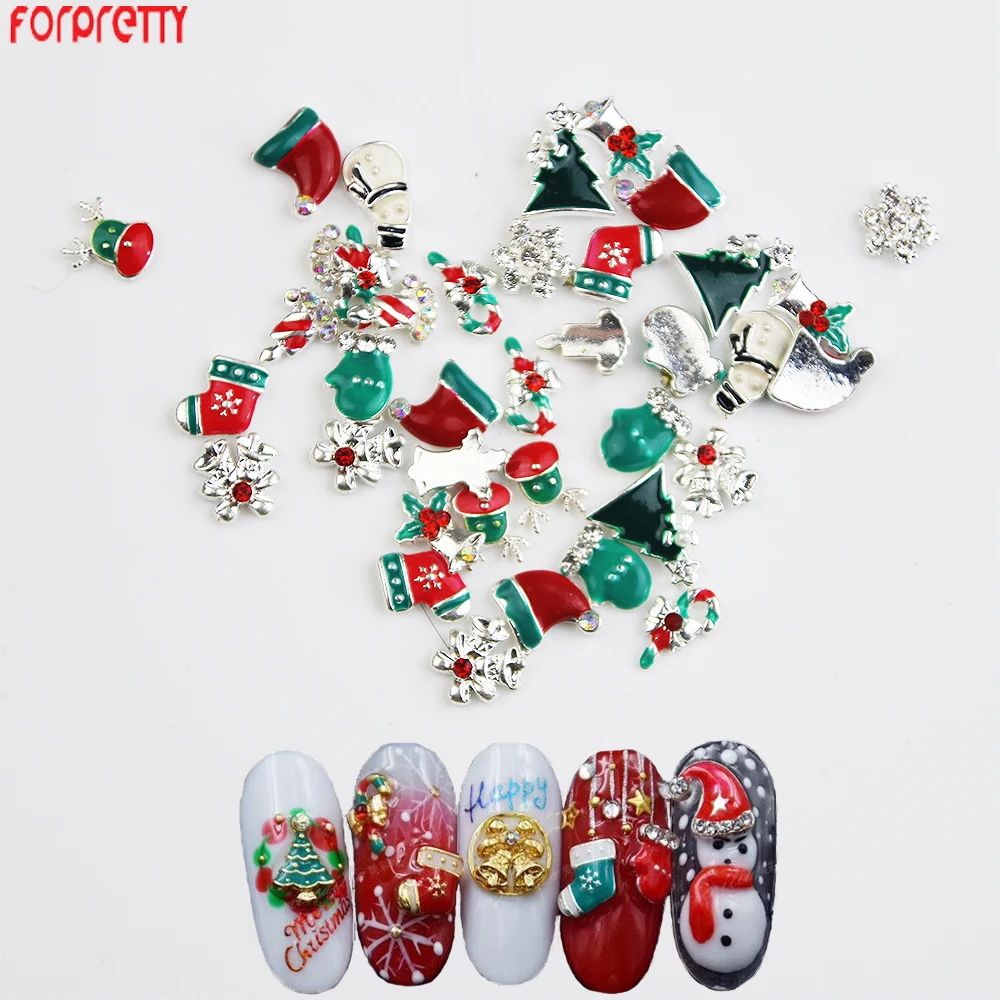 Украшения для дизайна ногтей, красивые рождественские аксессуары, аксессуары для ногтей, Joias Para Unha Natal Ongle Noel DIY Nagels металлический дизайн