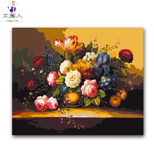 Растение цветы Пион картина маслом пакет diy цифровая картина маслом по номеру с комплектами взрослые дети практическая краска