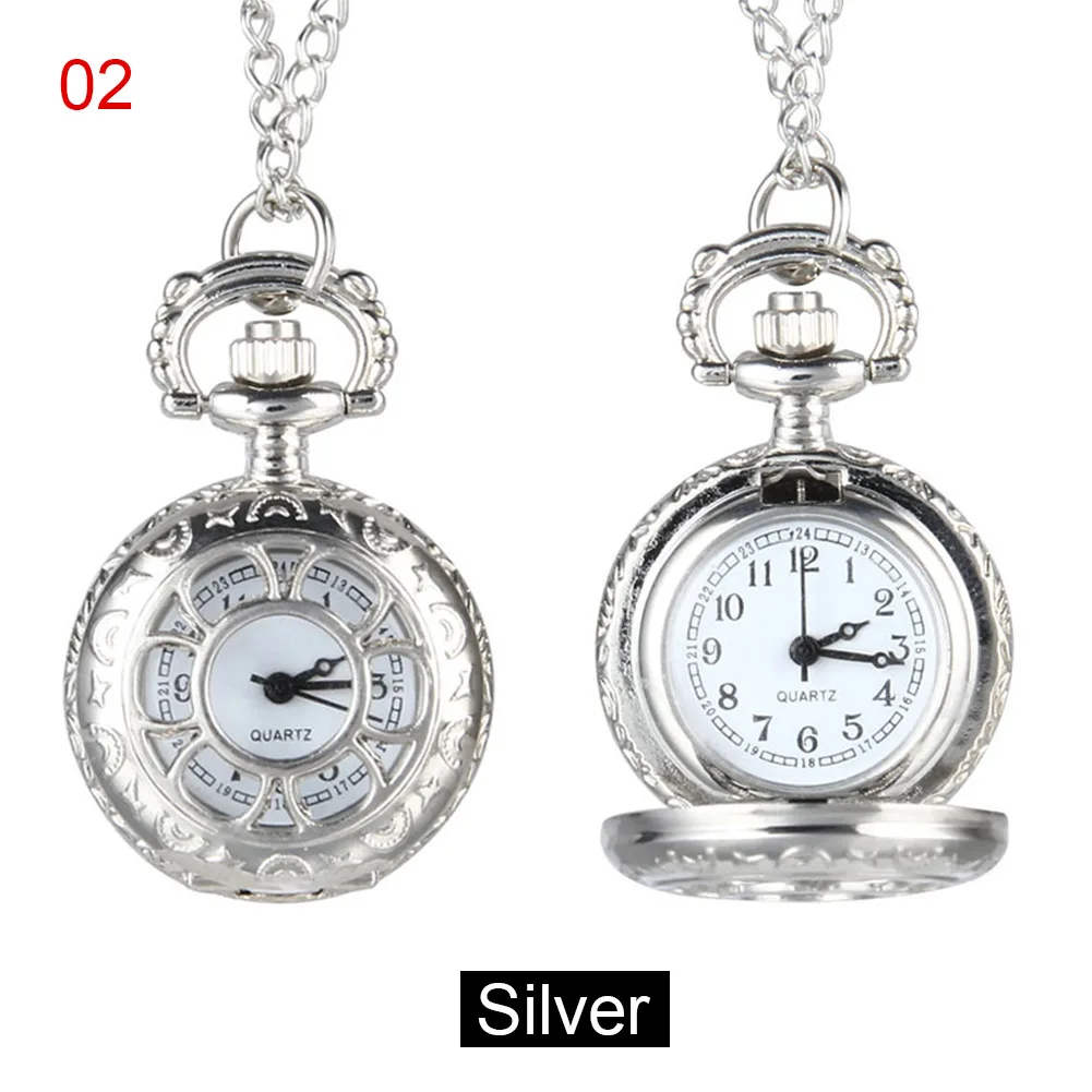 

2018 Quartz Pocket Watch Alloy Chain Hollow Out Flower Flip Cover Vintage Pendant Watches for Women AIC88
