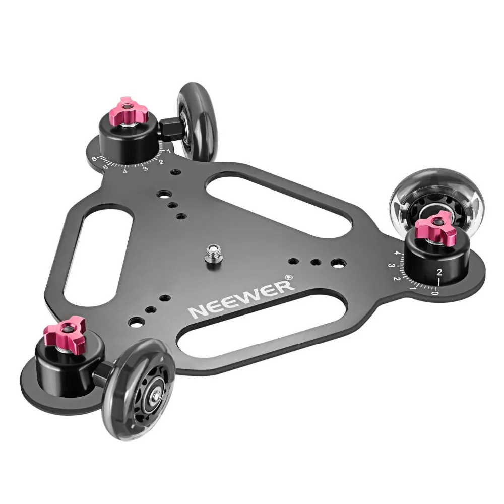 

Neewer Cinema Triangle Mobile Rolling Slider Dolly Car Skater Video with 22 pounds/10 kg Load Capacity Track Rail Stabilizer