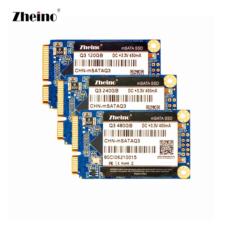 Zheino mSATA SSD 120 ГБ 128 ГБ 240 ГБ 256 ГБ 480 512 1 ТБ на жестком диске компьютеров, 3D TLC NAND флэш-память Zheino Внутренний твердотельный Накопитель SSD