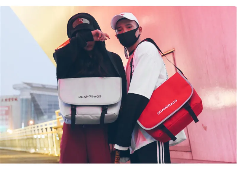 Ulzzang Светоотражающая сумка-мессенджер для мужчин и женщин модная сумка через плечо для подростков девочек школьная сумка для мальчиков повседневные нейлоновые ранцы