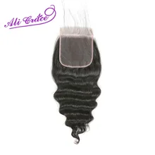 Ali Grace 5x5 перуанское неплотное переплетение Кружева Закрытие средней и свободной части швейцарское кружево remy волосы бразильские свободные волнистые волосы закрытие