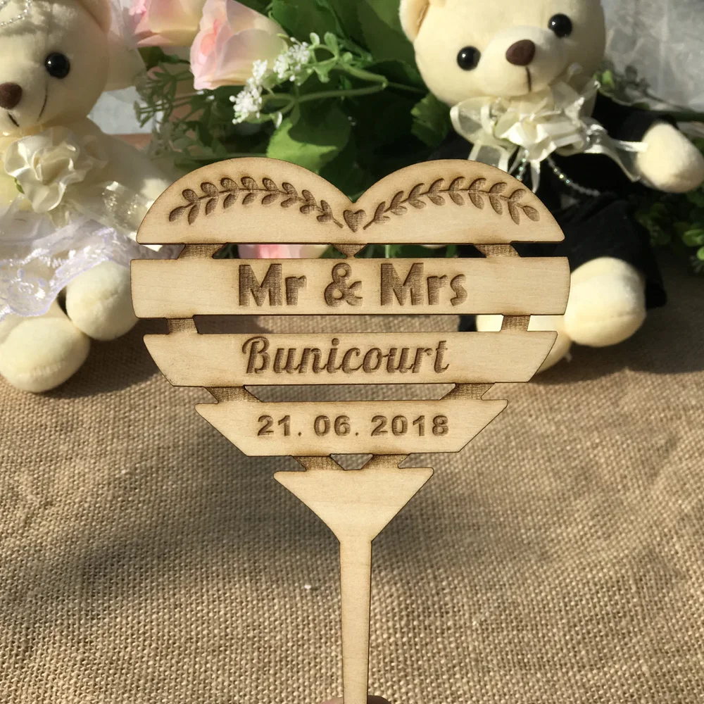 Personalized Wedding Cake Topper Custom Names Personalized Name Wood Cake Topper Rustic Wedding Cake Topper2