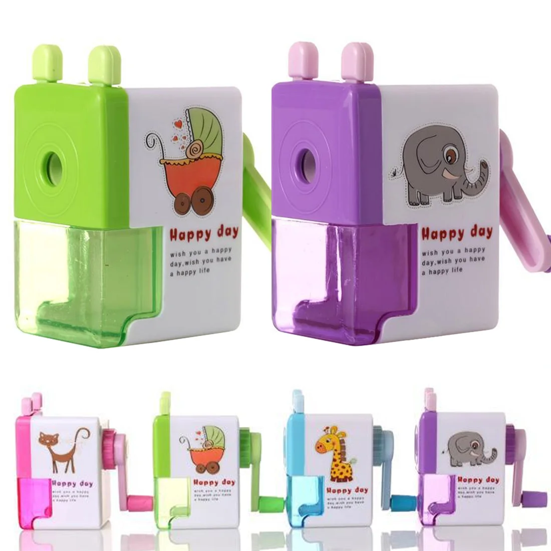 

FangNymph Creative Cartoon Windmill Hand Shaking Pencil Sharpener for Kids Gift School Supplies Office Stationery