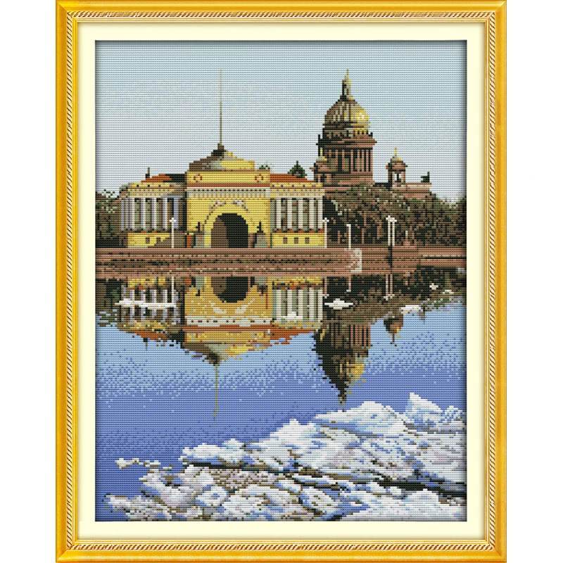 

Everlasting love St. Petersburg (2) Chinese cross stitch kits Ecological cotton stamped printed 11 DIY New Christmas decorations